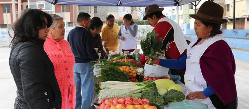 Los emprendedores de 'Jaway Life' llegan desde varias comunidades de la provincia de Chimborazo. Allí ofrecen vegetales, lácteos, artesanías, entre otros. Foto: Cortesía Gobierno Provincial de Chimborazo