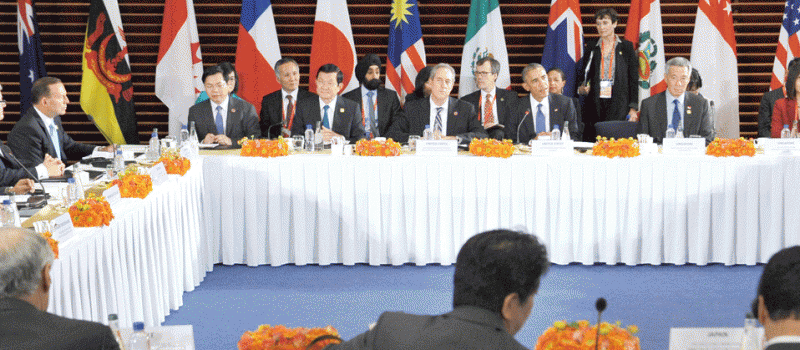 En noviembre del 2014, el presidente Barack Obama se reunió con los líderes del Tratado de Asociación Transpacífico.  El acuerdo de ese bloque se logró casi un año después de las negociaciones. Foto: AFP