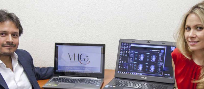 Víctor Galarza y Sophia Tapia son los fundadores de VHG5, un negocio que se basa en el neuromarketing. Foto: Armando Prado / LÍDERES