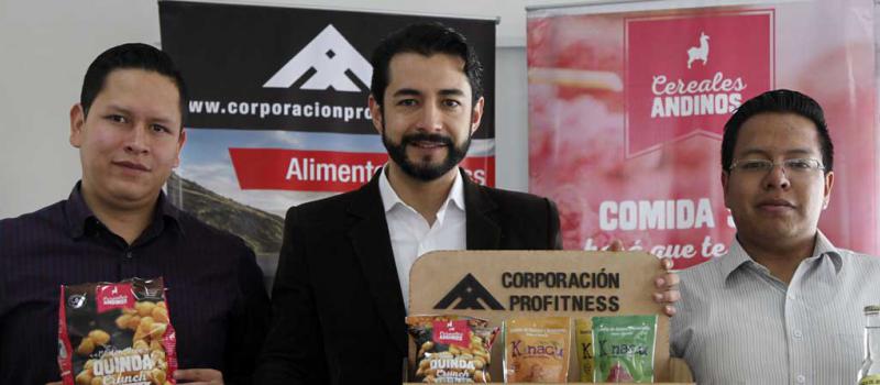 Juan José Durán, Diego Chacón y Paúl Guzmán son los representantes de las firmas de Corporación Profitness. Foto: Patricio Terán / LÍDERES