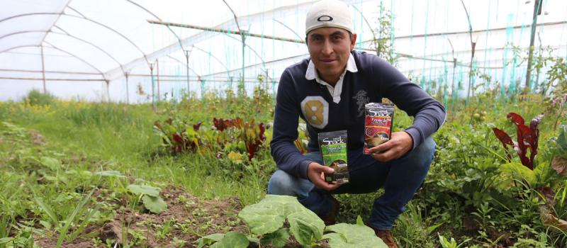 Miguel Gutiérrez es un emprendedor que comercializa semillas de sambo como snacks. Trabaja con agricultores de la tercera edad. Foto: Vicente Costales / LÍDERES