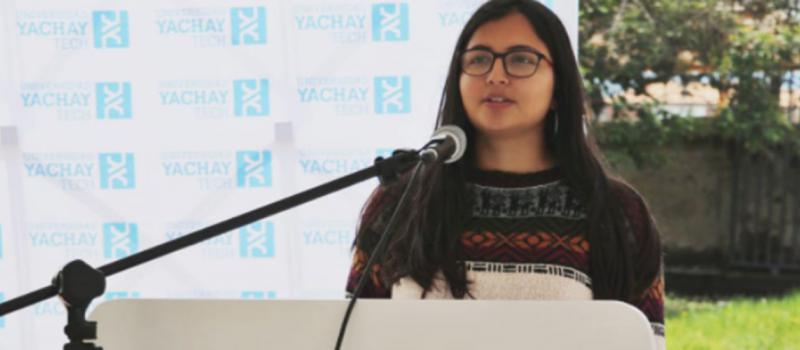 María Fernanda Bósquez, estudiante de Yachay Tech, formará parte del programa Disruptive Woman Ecuador. Foto: cortesía