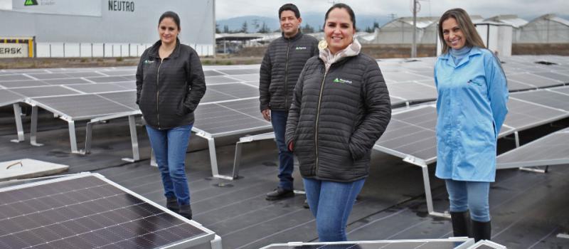 Sarah Spitz, Javier Pérez, Fernanda Pólit y María Dolores Reyes son parte de esta empresa, que invierte en la generación de energía con los paneles solares. FOTO: Julio Estrella / LÍDERES