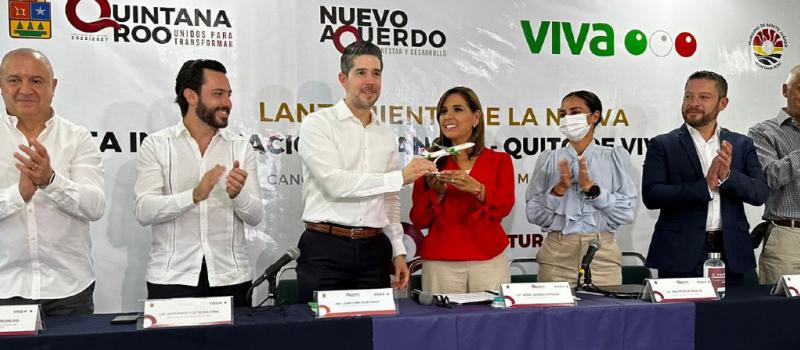 Autoridades ecuatorianas y mexicanas anunciaron la nueva ruta en una rueda de prensa. Foto: Cortesía